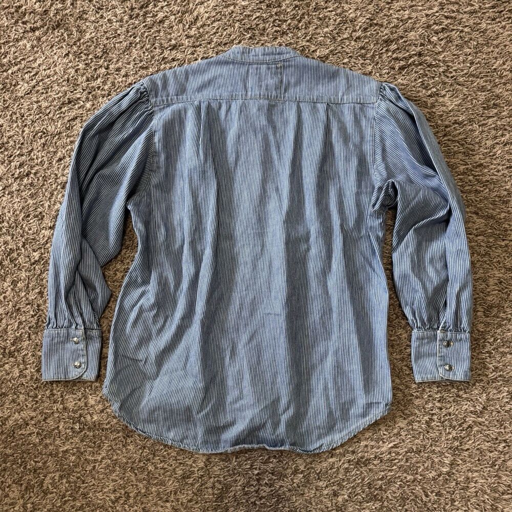 Desert West Vintage Western Button Up Shirt Medium Boot Pinstripe Made In USA - Picture 3 of 10